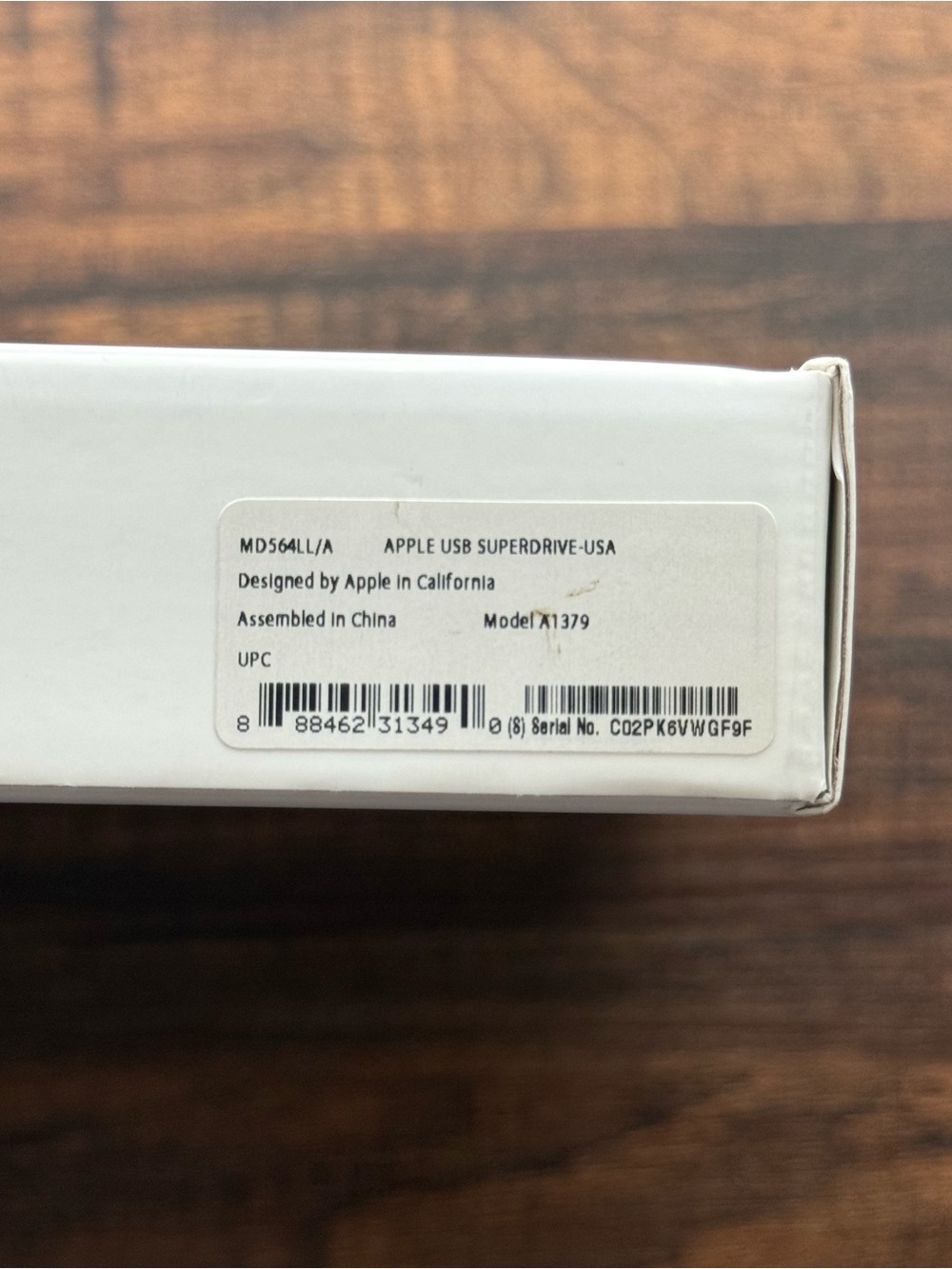 Apple USB SuperDrive External CD/DVD Drive MD564LL/A A1379 w/ Box - Picture 5 of 5